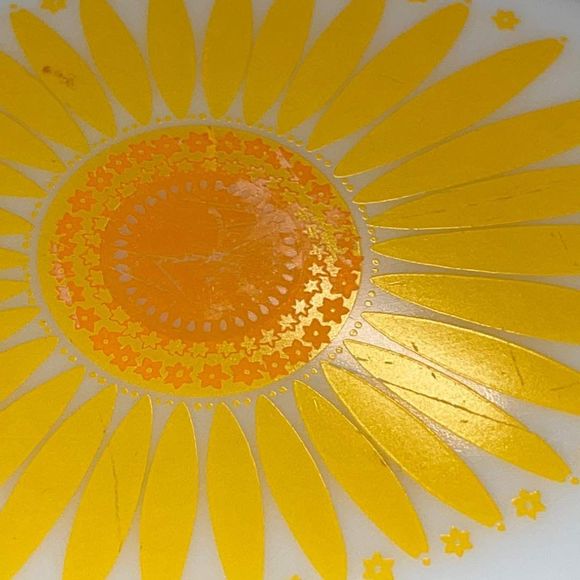 Vintage Pyrex Daisy Casserole Set, Sunflower Citrus Orange Casserole Dish & Lid - Picture 3 of 8